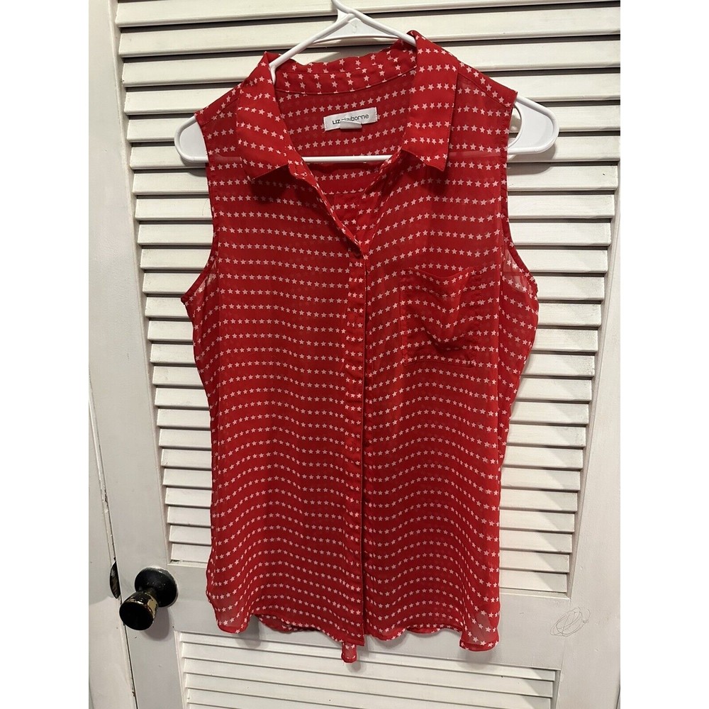 Liz Claiborne Sleeveless Star Top Size Medium